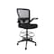 Boss Office Products Deluxe Drafting Chair, Black Frame, Black Mesh and Fabric with Flip Arms B16366BK-BK - alternate 1